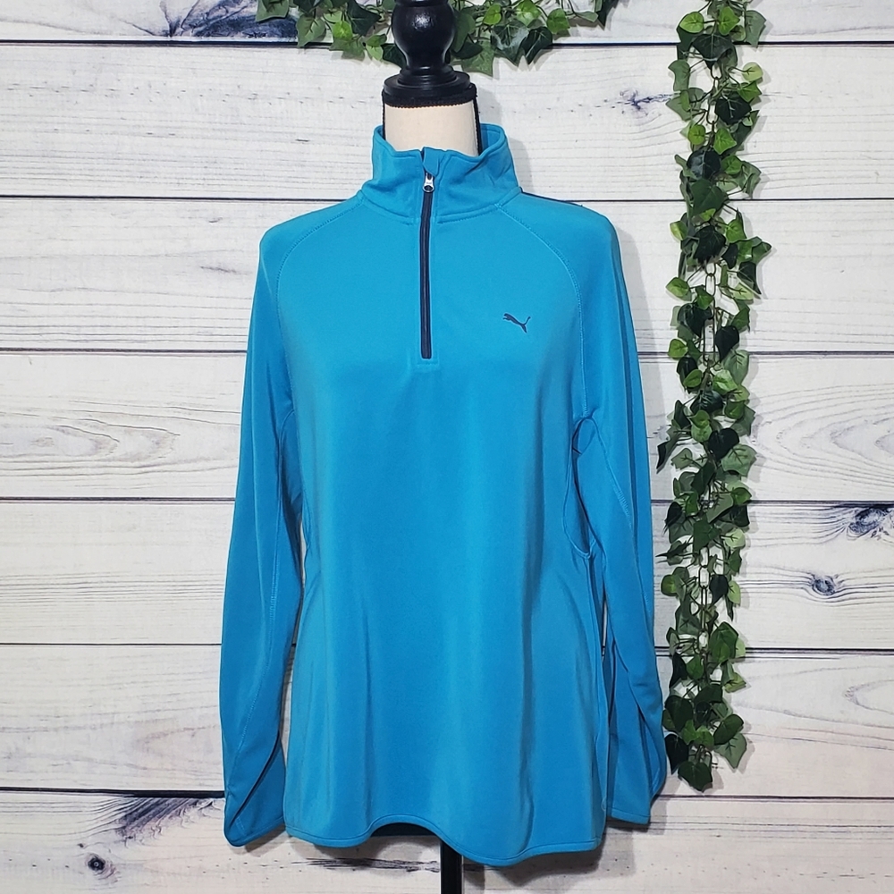 Puma Dry Cell Turquoise 1/4 Zip Pullover XL